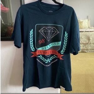 Men's Navy Diamond Supply Printed Tee Size Large